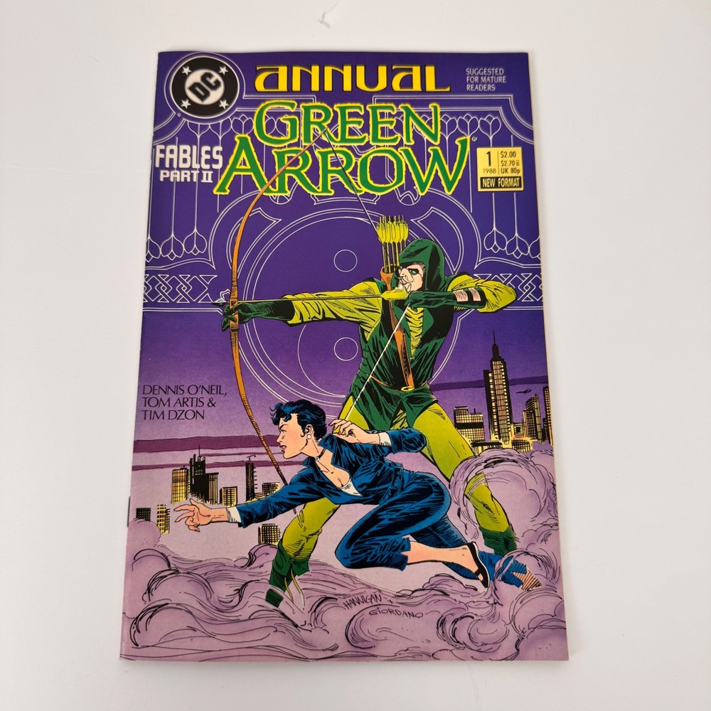 DC Comics Green Arrow Annual 1 Vintage Fables Part II 1988 Comic w/Board & Bag
